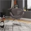 Eden Home Contemporary Faux Leather Accent Chair w/ 4 Spider Legs in Pebble