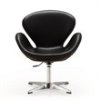 Eden Home Adjustable Height Faux Leather Accent Chair in Black