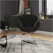 Eden Home Adjustable Height Faux Leather Accent Chair in Black