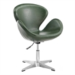 Eden Home Height Adjustable Faux Leather & Metal Chair in Forest Green/Chrome