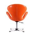 Eden Home Contemporary Faux Leather Accent Chair in Tangerine Orange