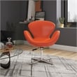 Eden Home Contemporary Faux Leather Accent Chair in Tangerine Orange