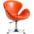 Eden Home Contemporary Faux Leather Accent Chair in Tangerine Orange