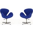 Eden Home Modern Fabric Accent Chair with 4 Spider Legs in Blue (Set of 2)