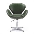 Eden Home Modern Faux Leather Accent Chair in Forest Green (Set of 2)