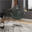 Eden Home Modern Faux Leather Accent Chair in Forest Green (Set of 2)