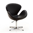 Eden Home Adjustable Height Faux Leather Accent Chair in Black (Set of 2)