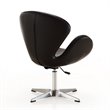 Eden Home Adjustable Height Faux Leather Accent Chair in Black (Set of 2)