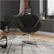 Eden Home Adjustable Height Faux Leather Accent Chair in Black (Set of 2)