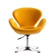 Eden Home Faux Leather Accent Chair with 4 Spider Legs in Yellow