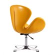 Eden Home Faux Leather Accent Chair with 4 Spider Legs in Yellow