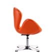 Eden Home Contemporary Faux Leather Accent Chair in Tangerine Orange (Set of 2)