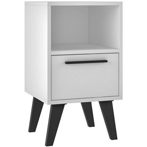 eden home modern 1 drawer nightstand white engineered wood
