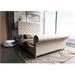 Eden Home Upholstered Tufted Mid-Century Fabric Full Bed Frame in Cream
