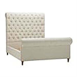 Eden Home Upholstered Tufted Mid-Century Fabric Full Bed Frame in Cream