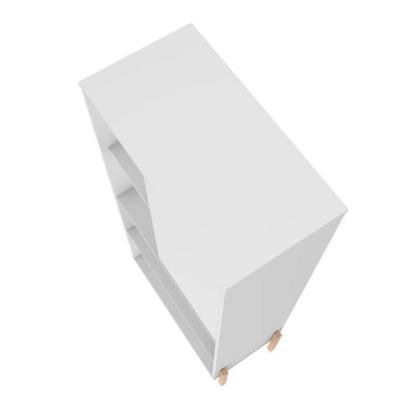 Eden Home 5-Shelf Mid-Century Solid Wood Bookcase in White/Oak