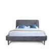 Eden Home Upholstered Mid-Century Velvet Full Bed Frame in Gray/Gold