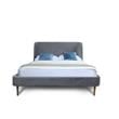 Eden Home Upholstered Wingback Mid-Century Velvet Queen Bed Frame in Gray