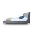 Eden Home Upholstered Wingback Mid-Century Velvet Queen Bed Frame in Gray