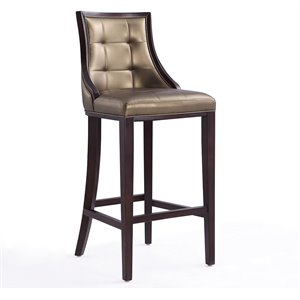 Eden Home 31.5&quot Contemporary Faux Leather Barstool in Bronze