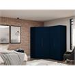 Eden Home 2-Piece Contemporary Wood Sectional Corner Wardrobe Closet in Blue