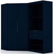 Eden Home 2-Piece Contemporary Wood Open Corner Closet Set in Midnight Blue