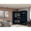 Eden Home 2-Piece Contemporary Wood Open Sectional Corner Closet Set in Blue
