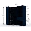 Eden Home 2-Piece Contemporary Wood Open Sectional Corner Closet Set in Blue