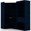 Eden Home 2-Piece Contemporary Wood Open Sectional Corner Closet Set in Blue