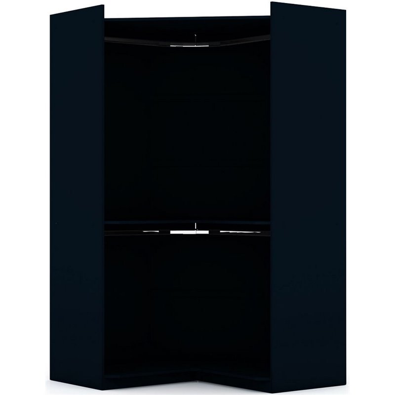 Eden Home Contemporary Engineered Wood Open Corner Closet in Midnight Blue