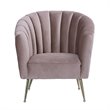 Eden Home Contemporary Velvet & Metal Accent Chair in Pink/Gold (Set of 2)