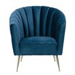 Eden Home Contemporary Velvet & Metal Accent Chair in Blue/Gold