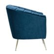 Eden Home Contemporary Velvet & Metal Accent Chair in Blue/Gold