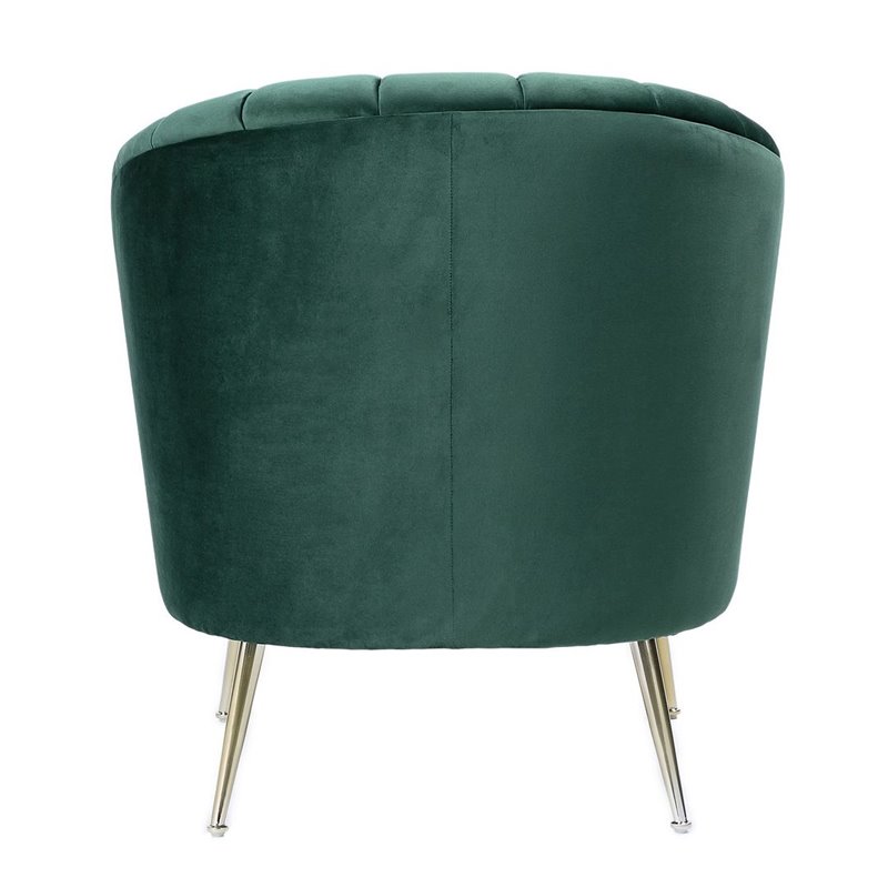 Eden Home Contemporary Velvet & Metal Accent Chair in Green/Gold