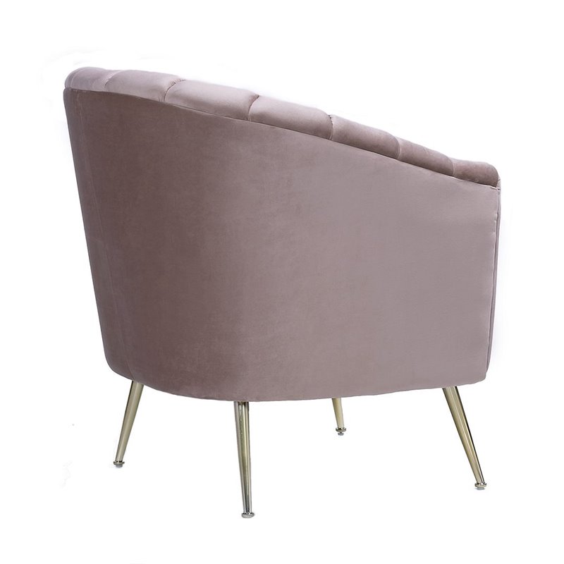 Eden Home Contemporary Velvet & Metal Accent Chair in Pink/Gold
