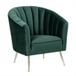 Eden Home Contemporary Velvet & Metal Accent Chair in Green/Gold (Set of 2)