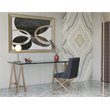 Eden Home Modern Metal and Glass Desk in Brushed Brass Finish