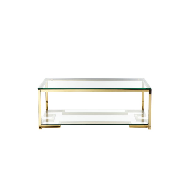Eden Home Modern Metal Coffee Table in High Polish Gold Finish