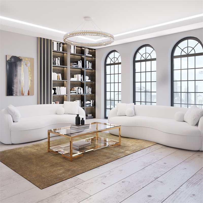 Eden Home Modern Metal Coffee Table in High Polish Gold Finish