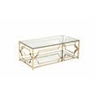Eden Home Modern Rectangular Coffee Table in Polish Gold Finish