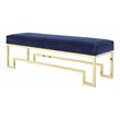 Eden Home Modern Steel and Velvet Bench in Gold and Navy Finish