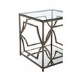 Eden Home Modern Metal/Glass Side Table in Brushed Brass Finish