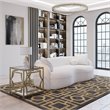 Eden Home Modern Metal/Glass Side Table in Brushed Brass Finish