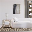 Eden Home Modern Metal/Glass Side Table in Brushed Brass Finish