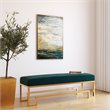Eden Home Modern Steel and Velvet Bench in Gold and Green Finish