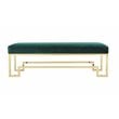 Eden Home Modern Steel and Velvet Bench in Gold and Green Finish