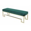 Eden Home Modern Steel and Velvet Bench in Gold and Green Finish