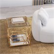 Eden Home Modern Metal/Glass Side Table in High Polish Gold Finish