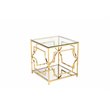 Eden Home Modern Metal/Glass Side Table in High Polish Gold Finish