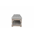 Eden Home Farmhouse Solid Wood and Fabric Bench in Frost Gray Finish